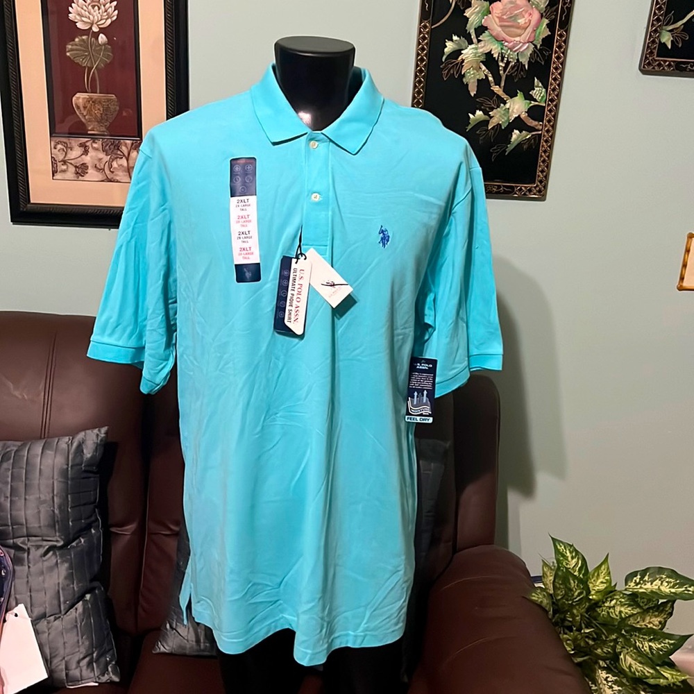 US Polo Assn Polo Shirt Men's Size 2XLT Short Sleeve Ultimate Pique Casual, NWT